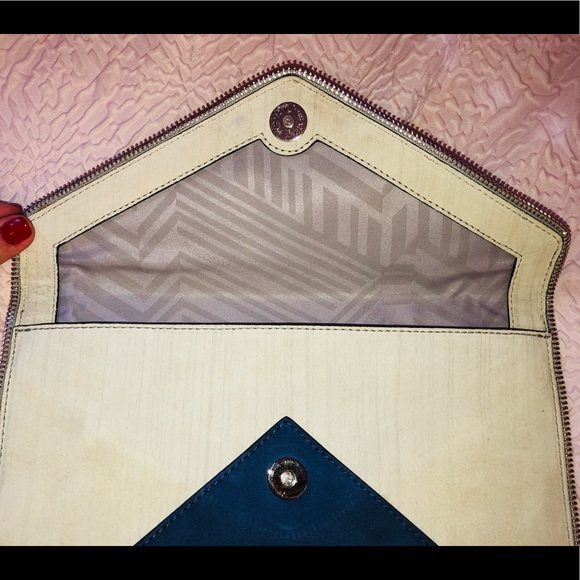 REBECCA MINKOFF BLUE SUEDE CLUTCH - Picture 3 of 7